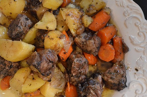Braised Lamb with Roasted Carrots and Potatoes